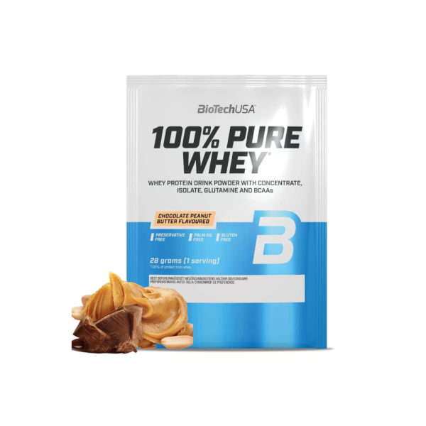 Whey Protein 28 grams 1 servicio Sabor Chocolate Mantequilla de maní