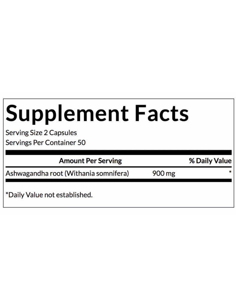 ashwagandha 450 mg 100 capsulas etiqueta